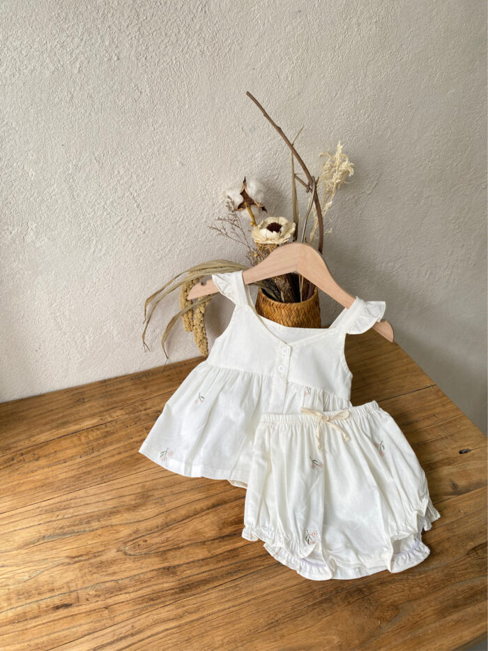 韓版夏季66~90cm - 繡花荷葉套裝：圖片 6