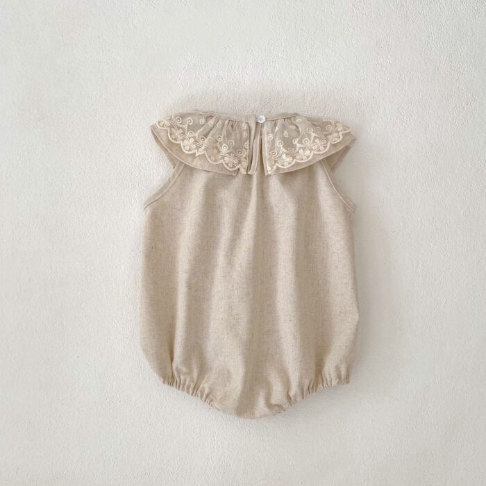 韓版夏季66~110cm - 花邊圓領包屁衣/洋裝：圖片 4