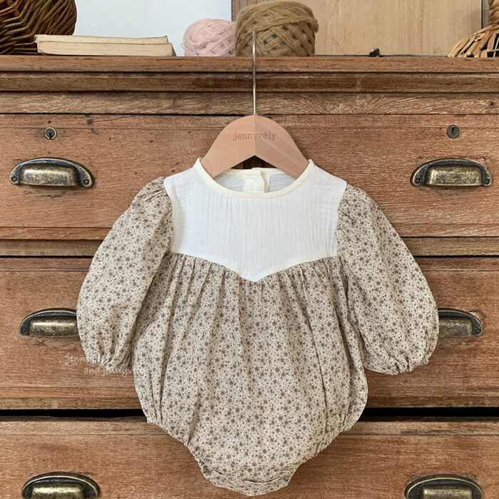 韓版秋季 66~90cm - 碎花拼接包屁衣