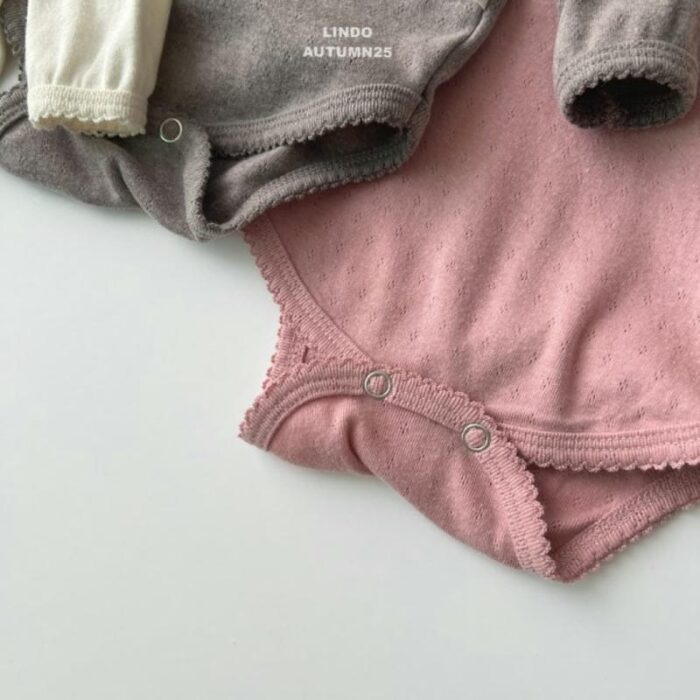 正韓秋季3m~18m - 小花邊舒服包屁衣 / 四色：圖片 3