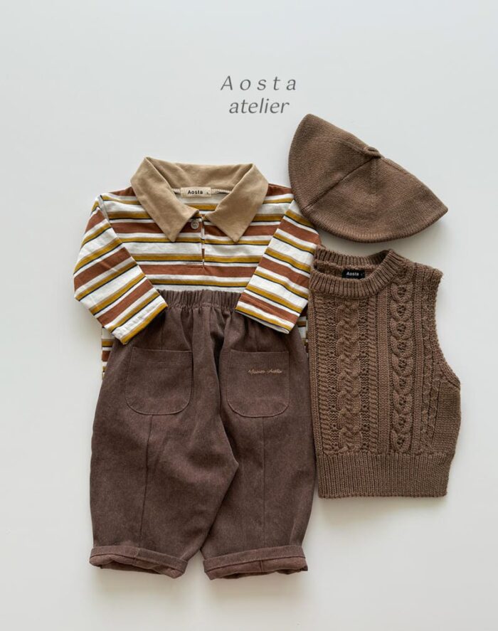 正韓秋季 0~5y - 英文刺繡褲 / 三色：圖片 3