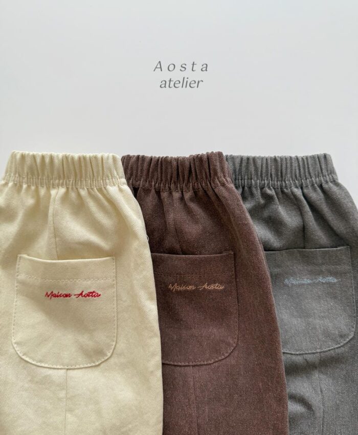 正韓秋季 0~5y - 英文刺繡褲 / 三色：圖片 2