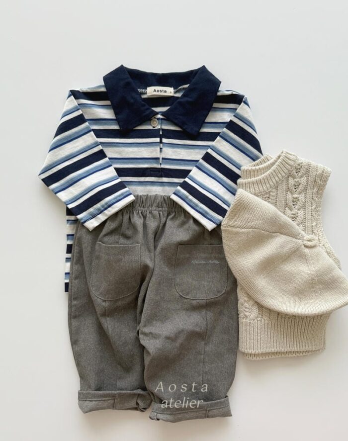 正韓秋季 0~5y - 英文刺繡褲 / 三色：圖片 5