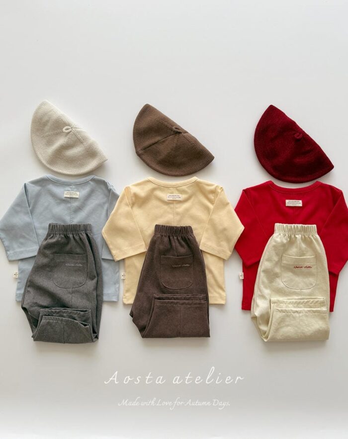 正韓秋季 0~5y - 英文刺繡褲 / 三色：圖片 7