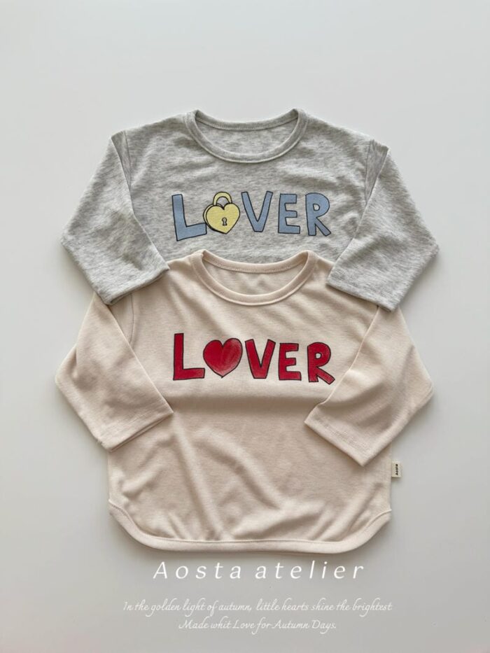 正韓秋季 0~5y - lover印花上衣 / 二色
