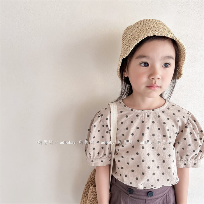 韓版夏季80~130cm - 森林日系點點上衣 / 二色：圖片 2