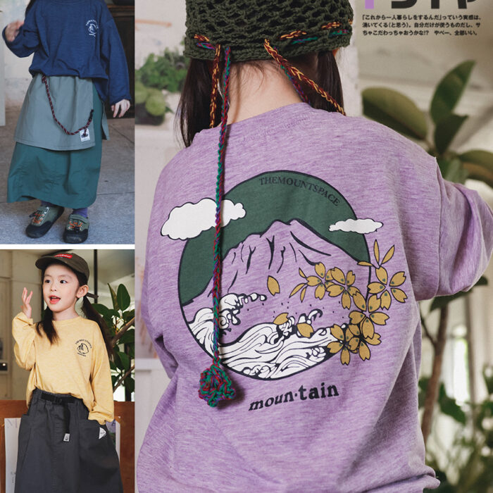 凹豆秋季100~150cm - 超好看山海印花速乾上衣 / 三色