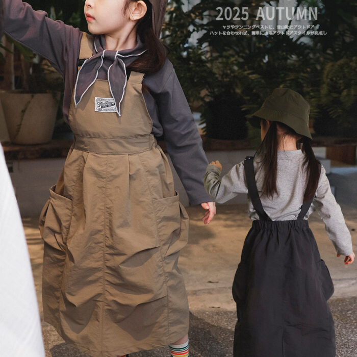 凹豆秋季100~150cm - 吊帶裙可兩穿速乾工裝裙 / 二色