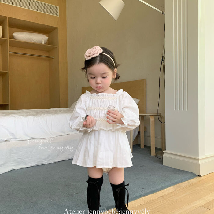 韓版秋季 66~90cm - 荷葉小公主包屁衣