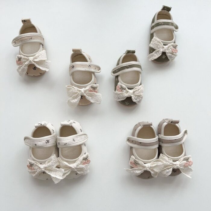 11~13cm - 碎花蕾絲緞帶鞋 / 四色：圖片 4