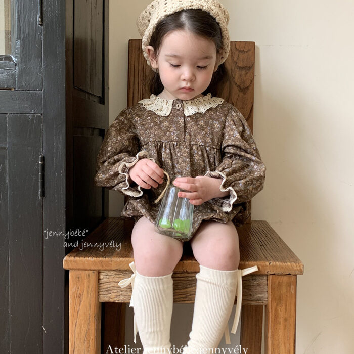 韓版秋季 66~90cm - 森林碎花包屁衣