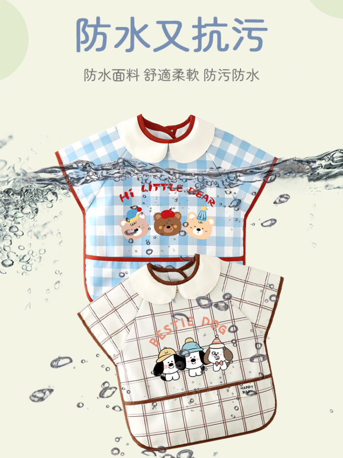 寶寶吃飯防水兜兜(短袖) / 三色：圖片 2