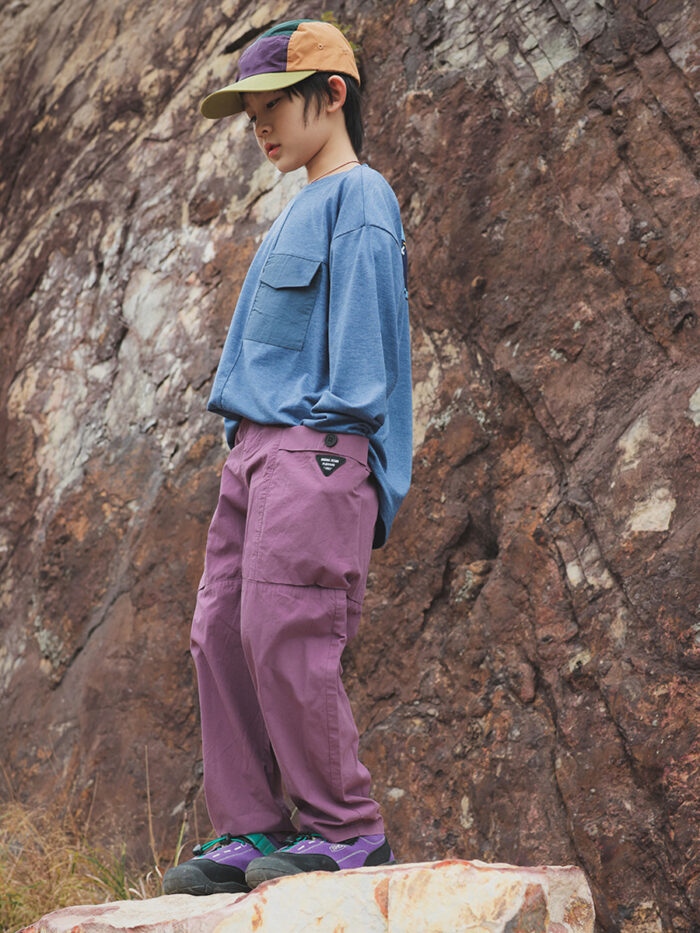 凹豆秋季100~160cm - 大口袋直筒褲 / 三色：圖片 5
