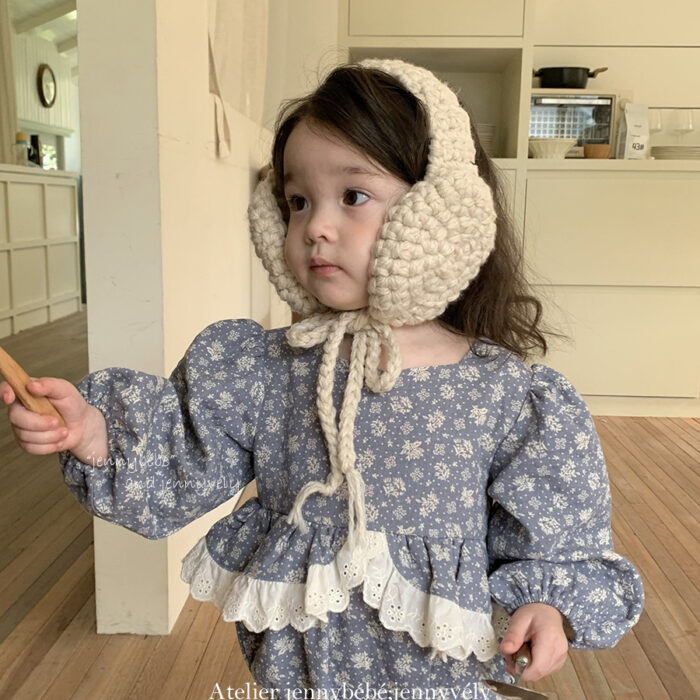 韓版秋季 66~90cm - 碎花蕾絲包屁衣