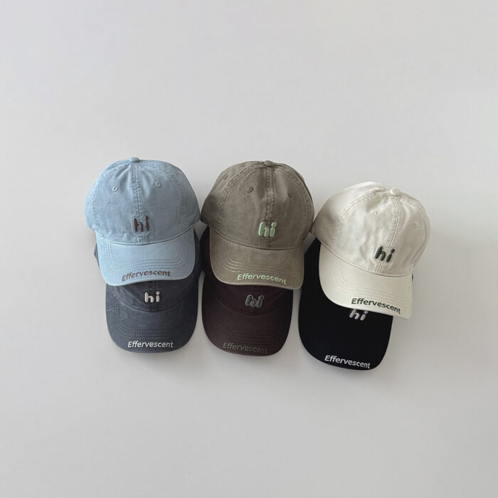 秋季童帽4~12y - 英文刺繡鴨舌帽 / 7色