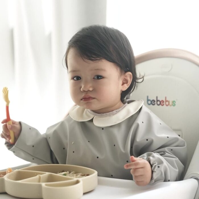 6~36m長袖防水罩衣 寶貝吃飯神氣兜兜 / 三色：圖片 2
