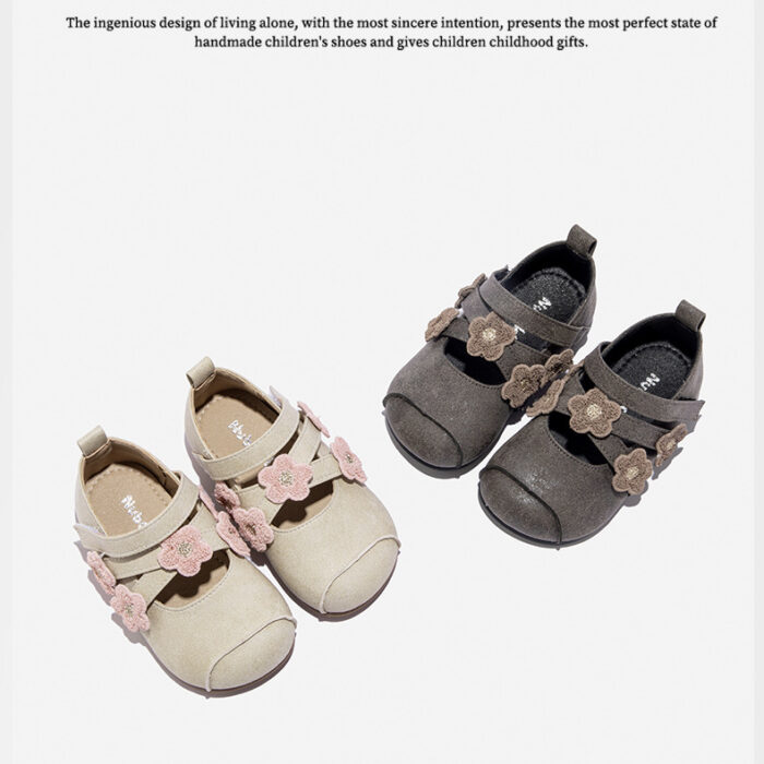 12.5~15.5cm - 花花交叉公主鞋 / 二色