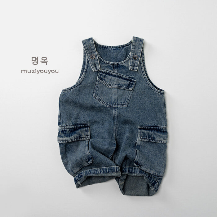 韓版秋季80~130cm - 牛仔吊帶褲