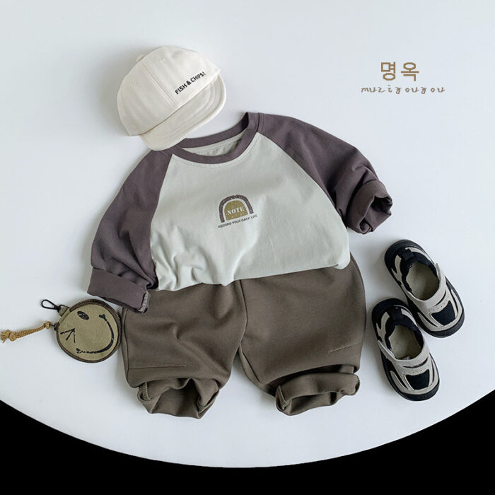 韓版秋季80~130cm - 拚色印花上衣 / 二色：圖片 5