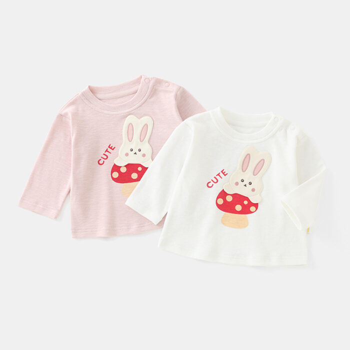 韓版秋季80~120cm - 香菇兔兔印花上衣 / 二色
