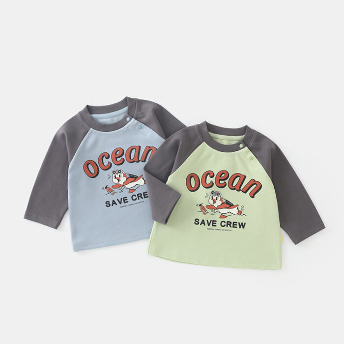 韓版秋季80~120cm - 美式印花上衣 / 二色