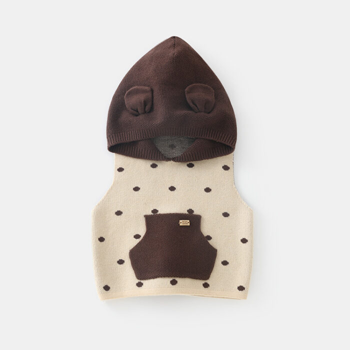 韓版秋季80~120cm - 點點連帽背心