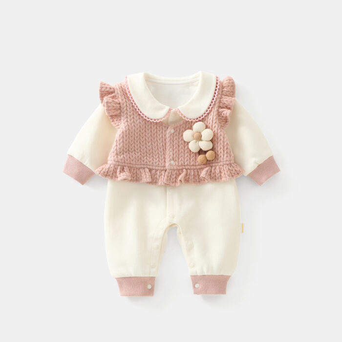 韓版秋季66~100cm - 超可愛花花連身衣