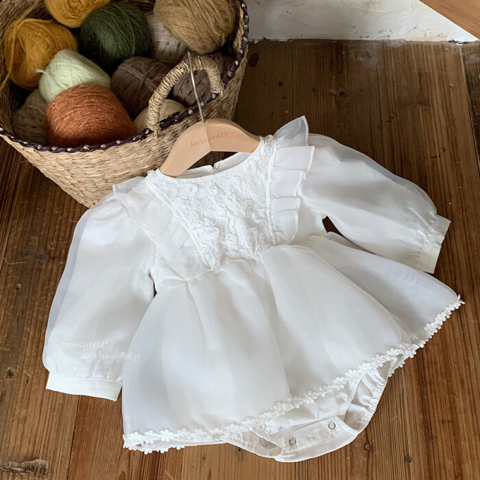 韓版秋季 66~90cm - 小公主蕾絲紗包屁裙 週歲 百日宴