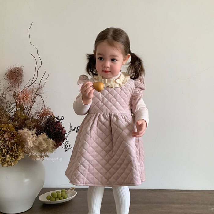 韓版秋季 66~110cm - 絎縫蕾絲包屁/洋裝/打底衣