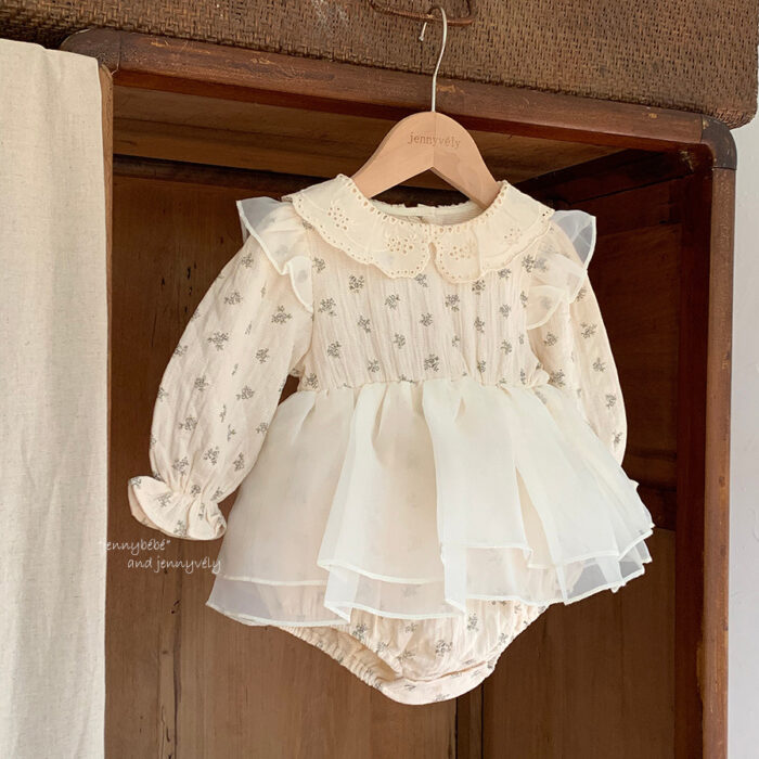 韓版秋季 66~90cm - 碎花網紗公主包屁裙