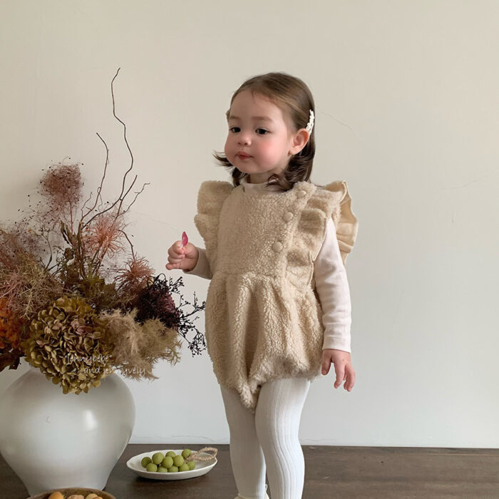 韓版秋冬 66~90cm - 可愛毛毛包屁衣/打底衣