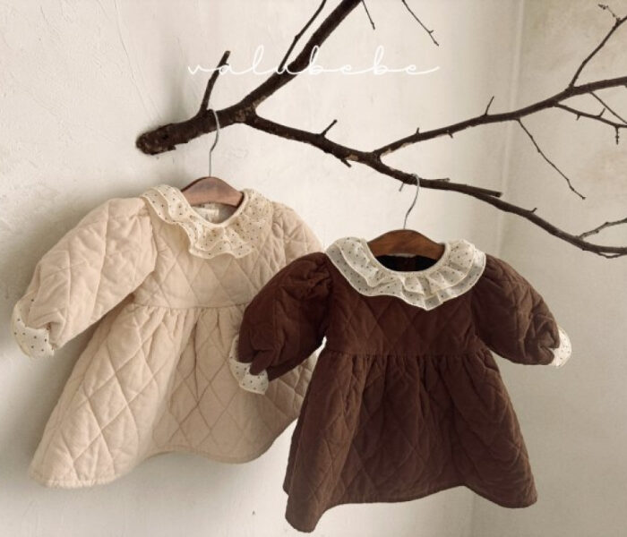 正韓冬季Babe - 絎縫洋裝 / 二色