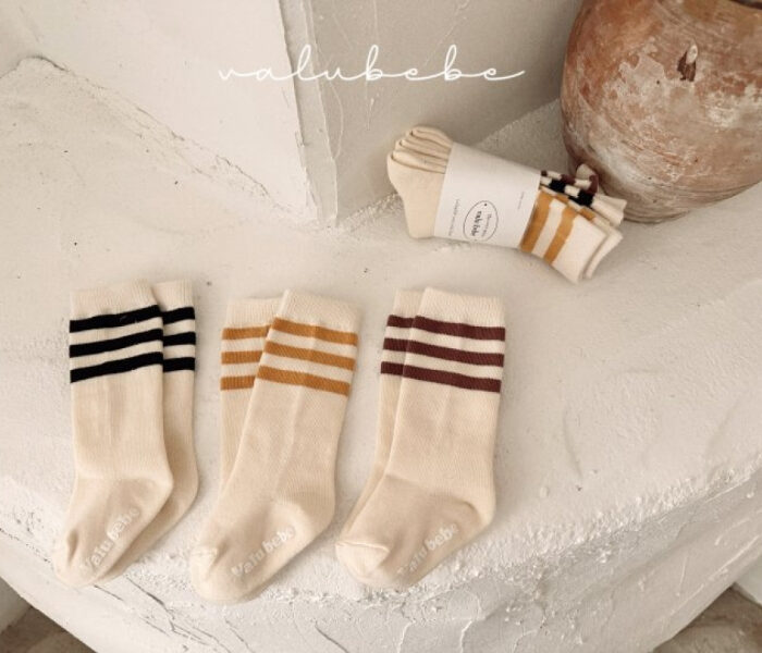 正韓冬季Babe - 百搭三線襪三色一組