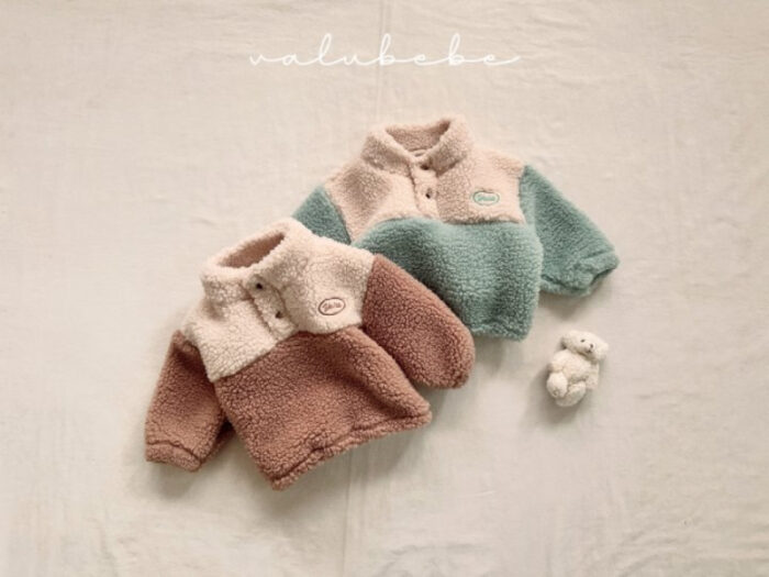 正韓冬季Babe - 毛毛拚色上衣 / 二色