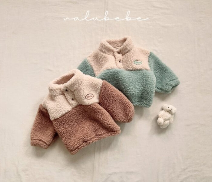 正韓冬季Babe - 毛毛拚色上衣 / 二色