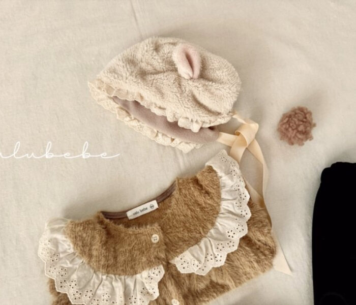 正韓冬季Babe - 毛毛蕾絲小耳朵帽 / 二色