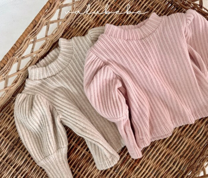 正韓冬季Babe - 公主袖上衣 / 二色