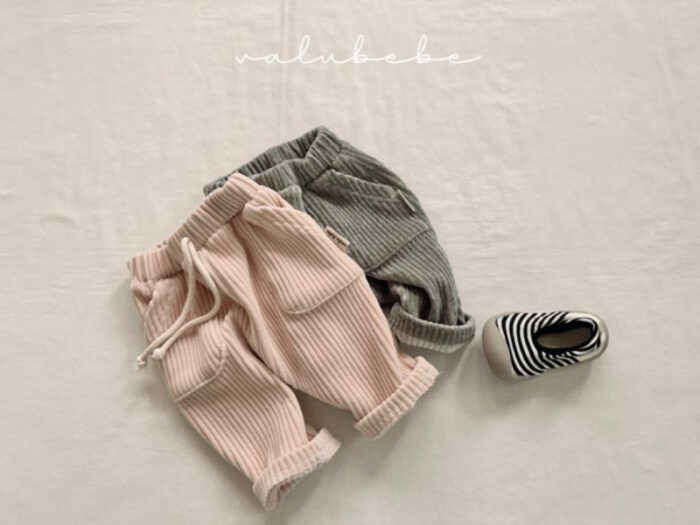 正韓冬季Babe - 燈心絨口袋抽繩褲 / 二色：圖片 2