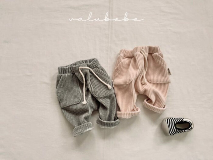 正韓冬季Babe - 燈心絨口袋抽繩褲 / 二色