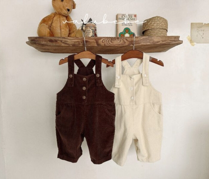 正韓冬季Babe - 燈心絨吊帶連身褲 / 二色