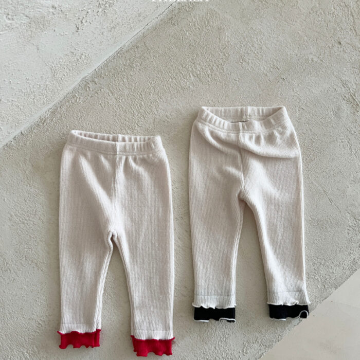 正韓冬季1~6y - 捲邊拚色褲 / 二色