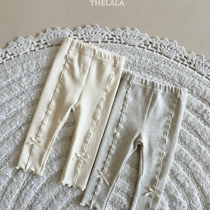 正韓冬季1~6y - 蝴蝶結捲邊合身褲 / 二色