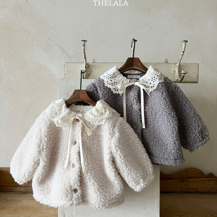 正韓冬季1~6y - 蕾絲毛毛外套 / 二色