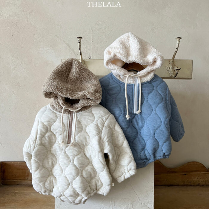 正韓冬季1~6y - 超可愛絎縫毛毛連帽包屁衣 / 二色