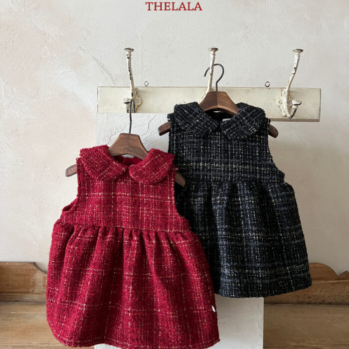 正韓冬季1~6y - 小香圓領洋裝 / 二色