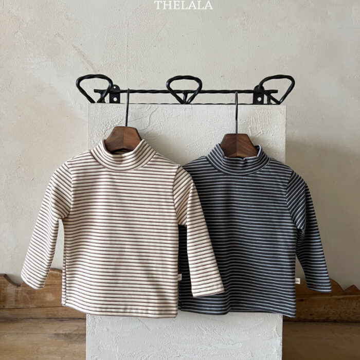 正韓冬季1~6y - 橫條微領打底衣 / 二色