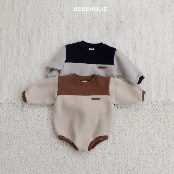 正韓冬季3~18m - 拚色包屁衣 / 二色