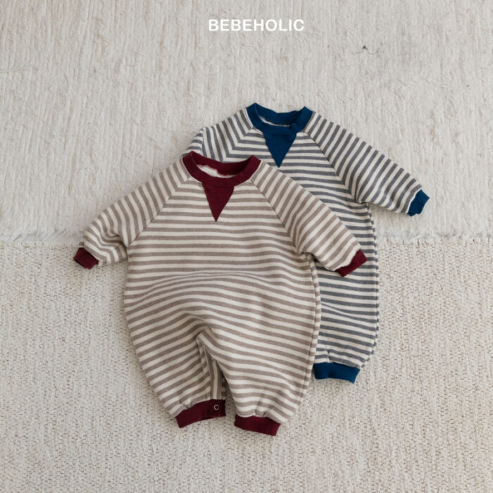 正韓冬季3~18m - 必備橫條連身衣 / 二色