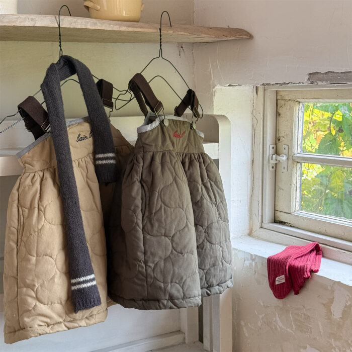 韓版冬季80~130cm - 絎縫吊帶裙 / 二色