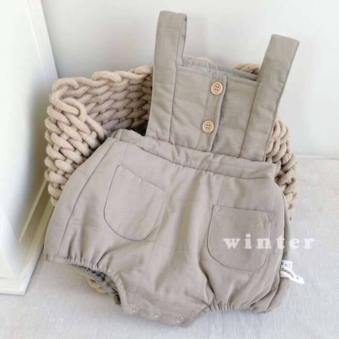 韓版冬季73~90cm - 夾棉吊帶包屁褲